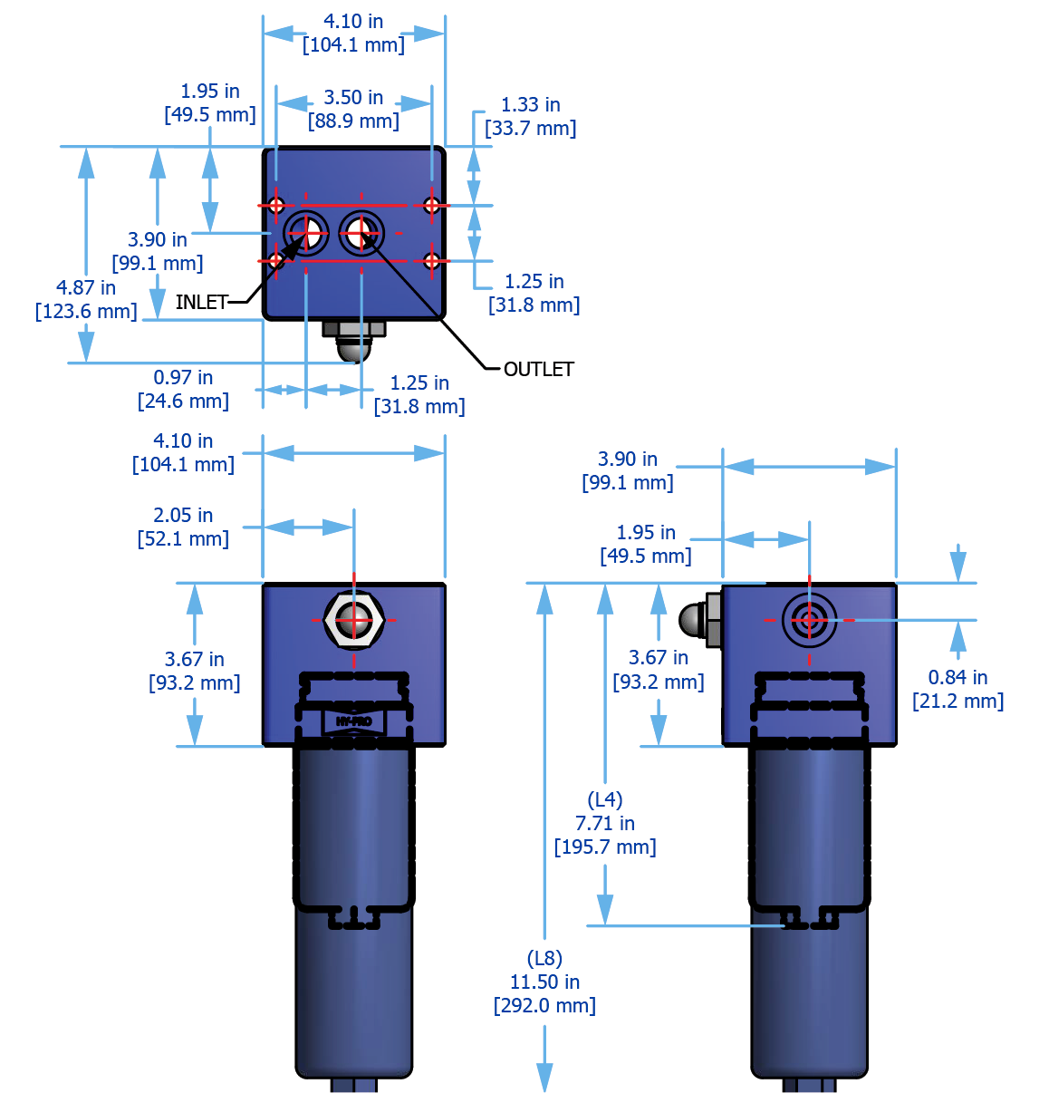 PF2 manifold mount drawing 